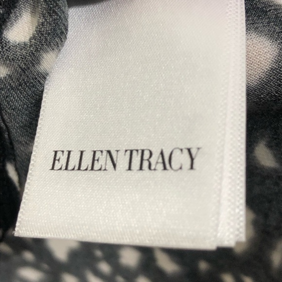 ELLEN TRACY - BLACK & WHITE SLINKY TOP / BLOUSE- SZ LARGE -GREAT CONDITION - B14 - Picture 3 of 13